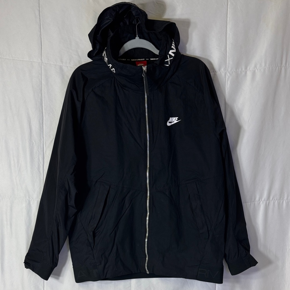 Nike Air Max Windbreaker Jacket‎ Black Full Zip Hooded Men’s M